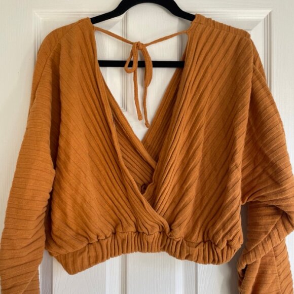 Free People beach cover-up sweater in brown - Picture 3 of 3